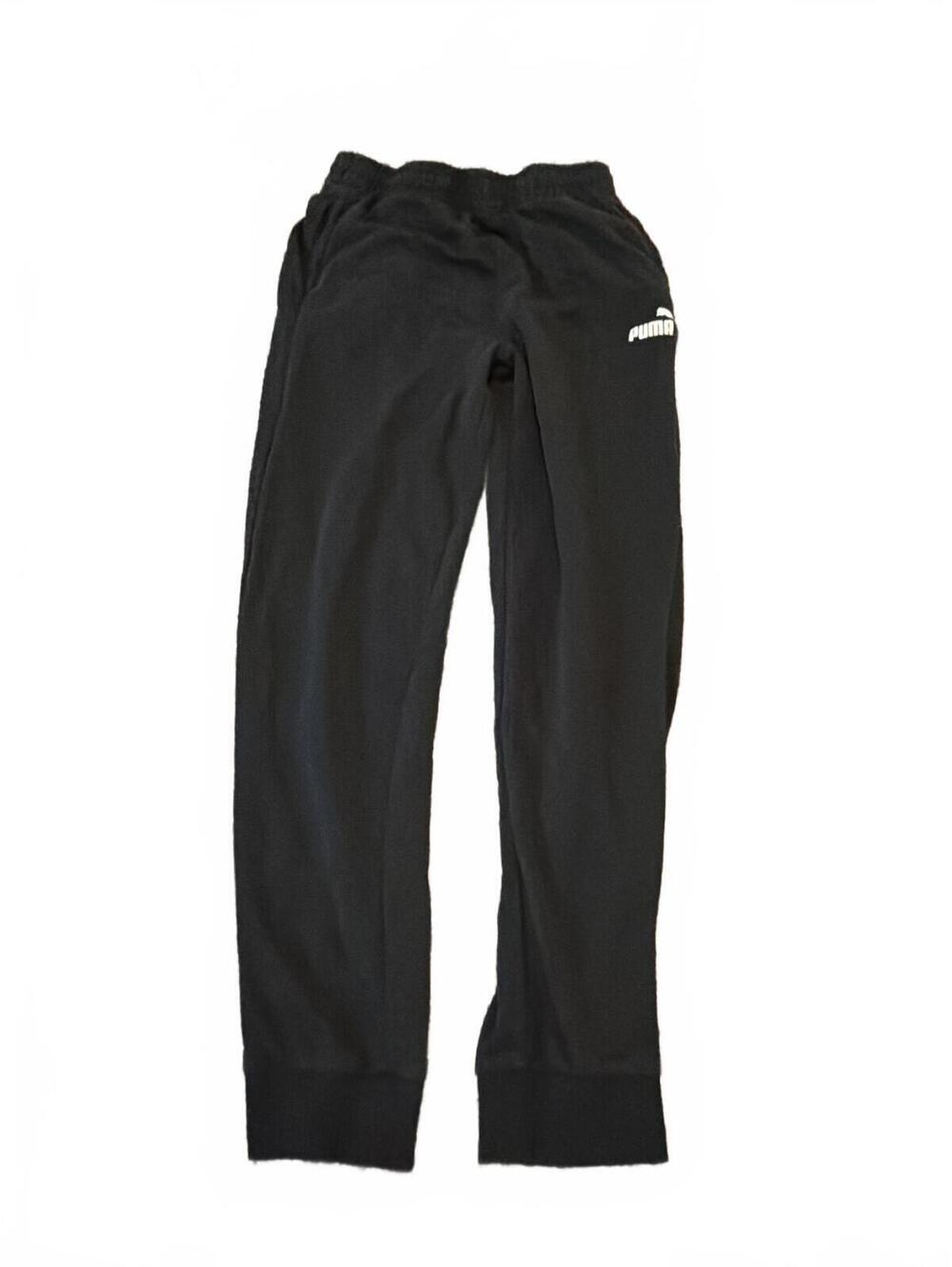 Puma Kids Black Athletic Joggers L (14/16) - Comfortable Sportswear Pants